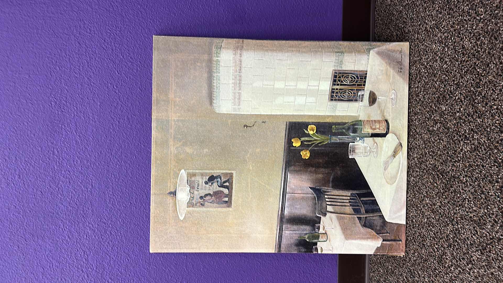 Photo 1 of ARTWORK "TABLE FOR ONE" SIGNED FRAMED 21” x 25 1/2”