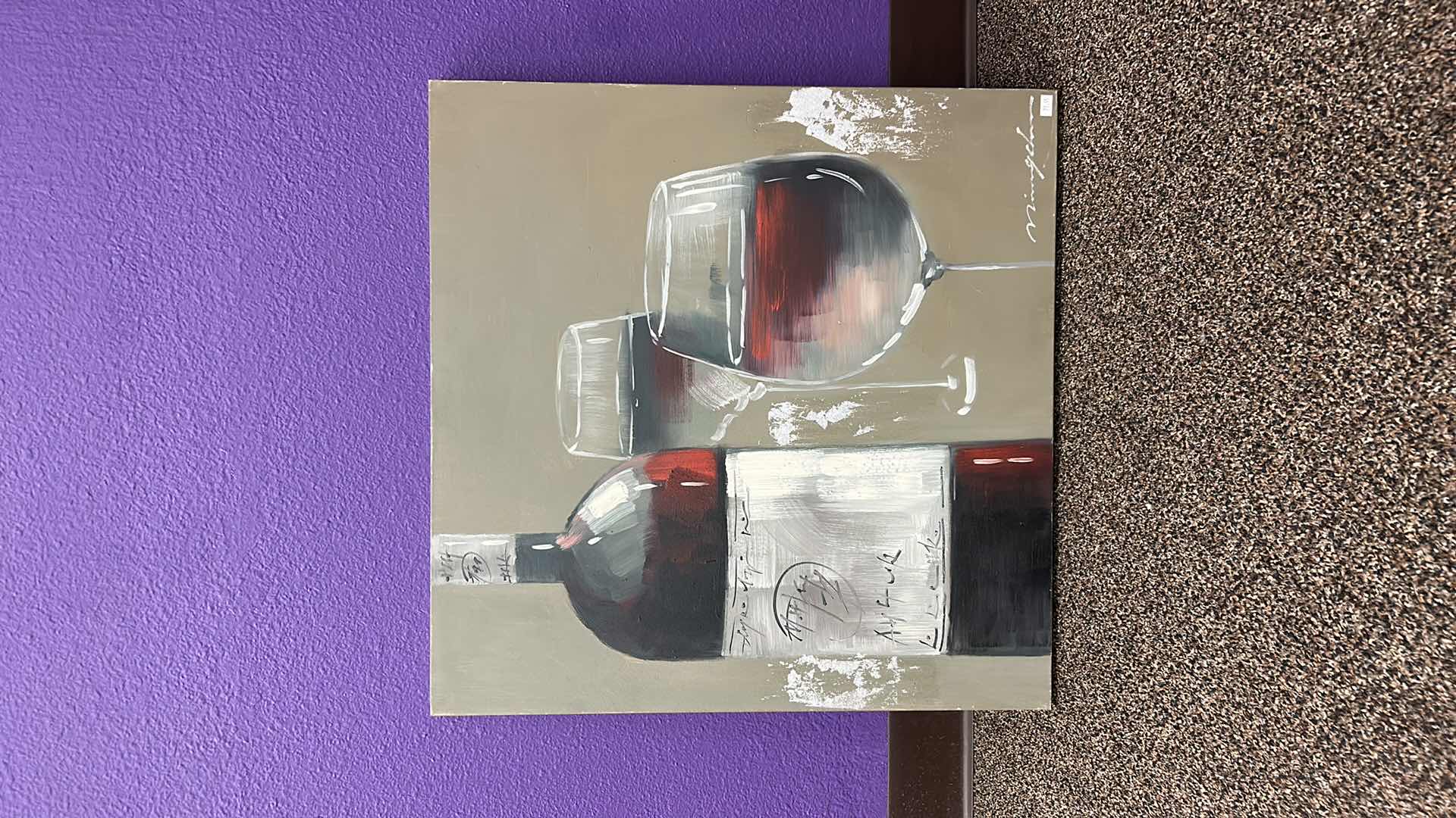 Photo 1 of WINE STRETCHED CANVAS ARTWORK SIGNED 23.5” x 23.5” 