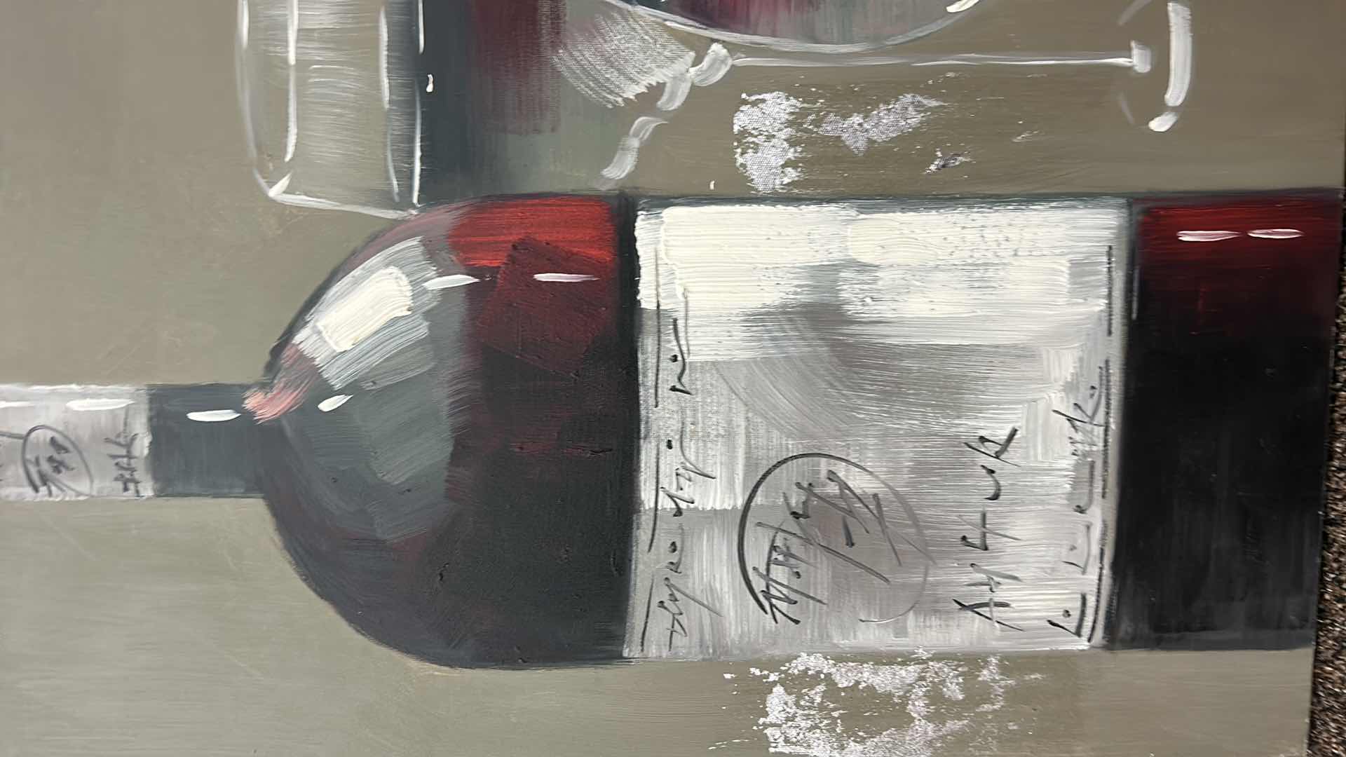 Photo 1 of WINE STRETCHED CANVAS ARTWORK SIGNED 23.5” x 23.5” 