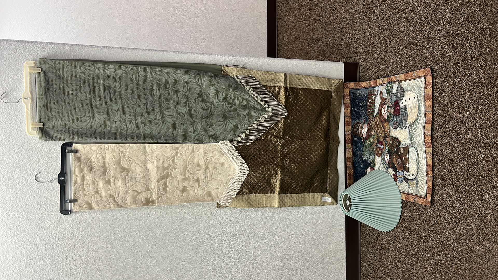 Photo 1 of HOME LINENS, 2 TABLE RUNNERS 2 SHAM COVERS AND LAMPSHADE