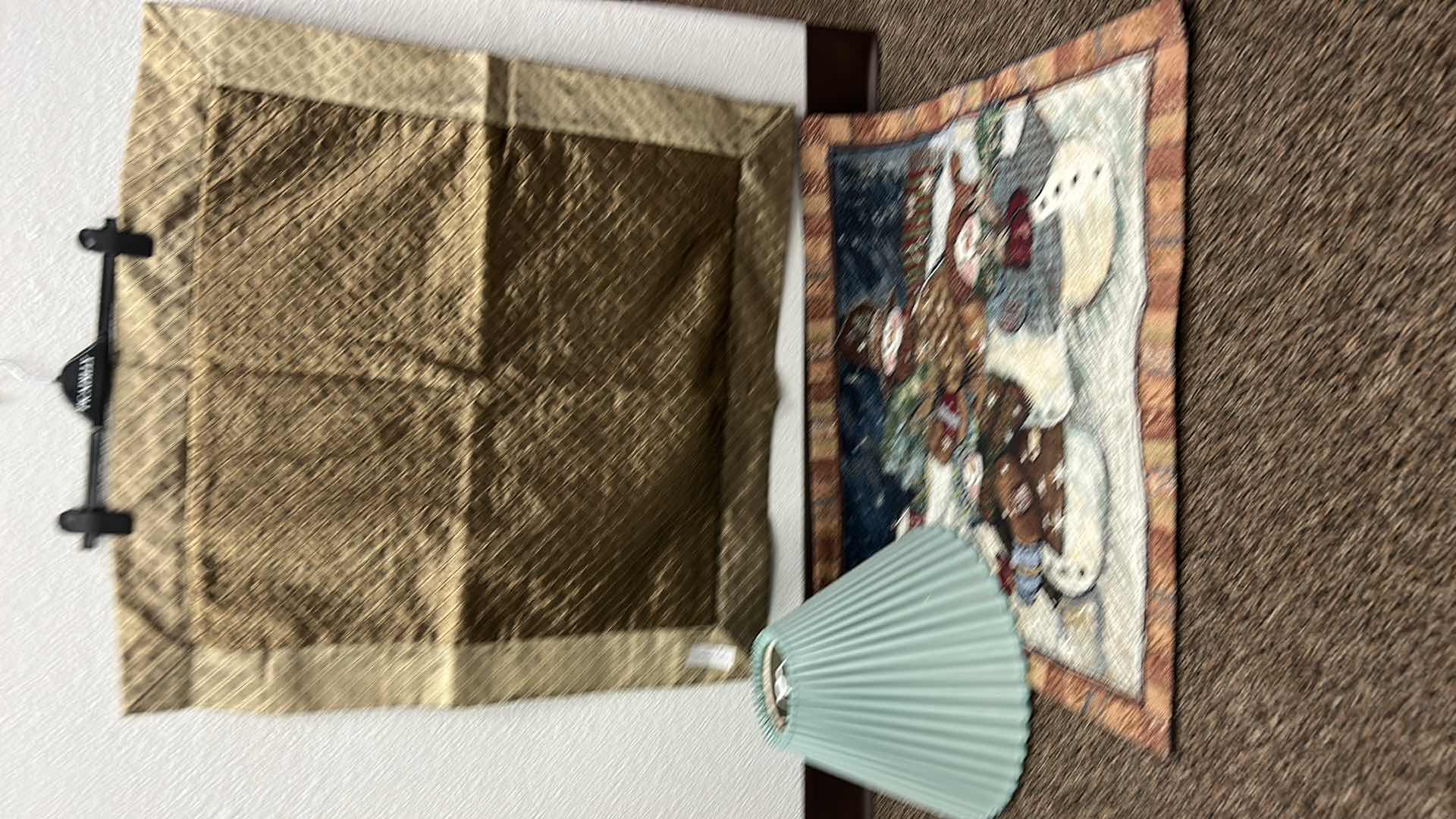 Photo 1 of HOME LINENS, 2 TABLE RUNNERS 2 SHAM COVERS AND LAMPSHADE