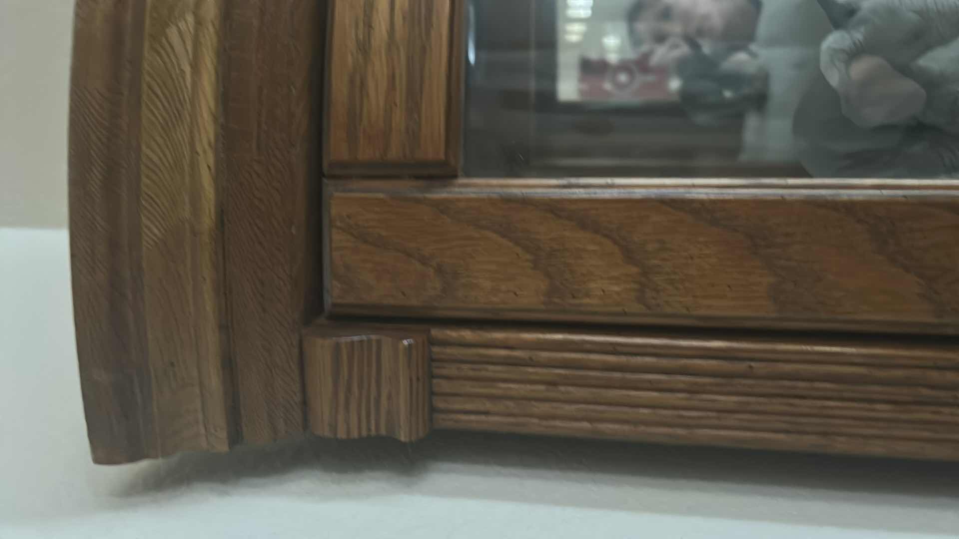 Photo 1 of LIGHTED WOOD CORNER CURIO CABINET (CONTENTS SOLD SEPARATELY) 25” x 17” x H 76”