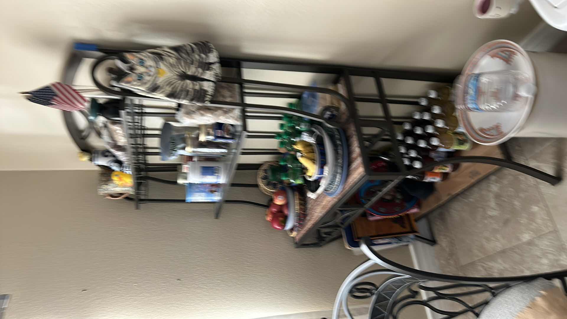 Photo 1 of METAL AND WOOD BAKERS RACK  35 5” x 20” x H6' (CONTENTS NOT INCLUDED)