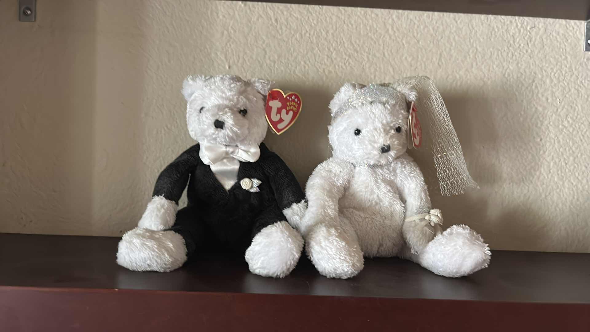 Photo 1 of 2 - COLLECTIBLE TY BEANIE BABIES BRIDE AND GROOM