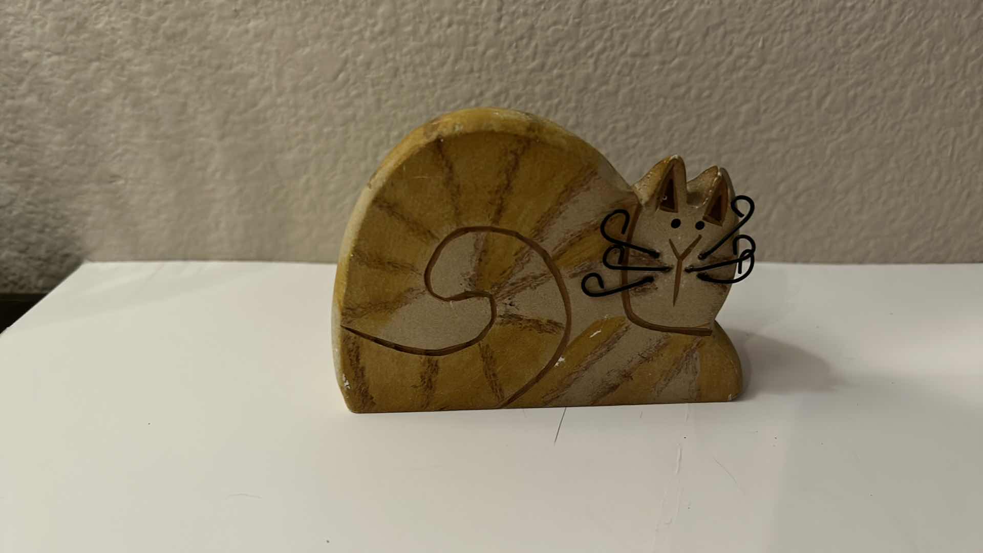 Photo 9 of 3 VINTAGE CAT COLLECTIBLES,  TALLEST 6.5” (2 SIGNED PORCELAIN LACOMBE) 