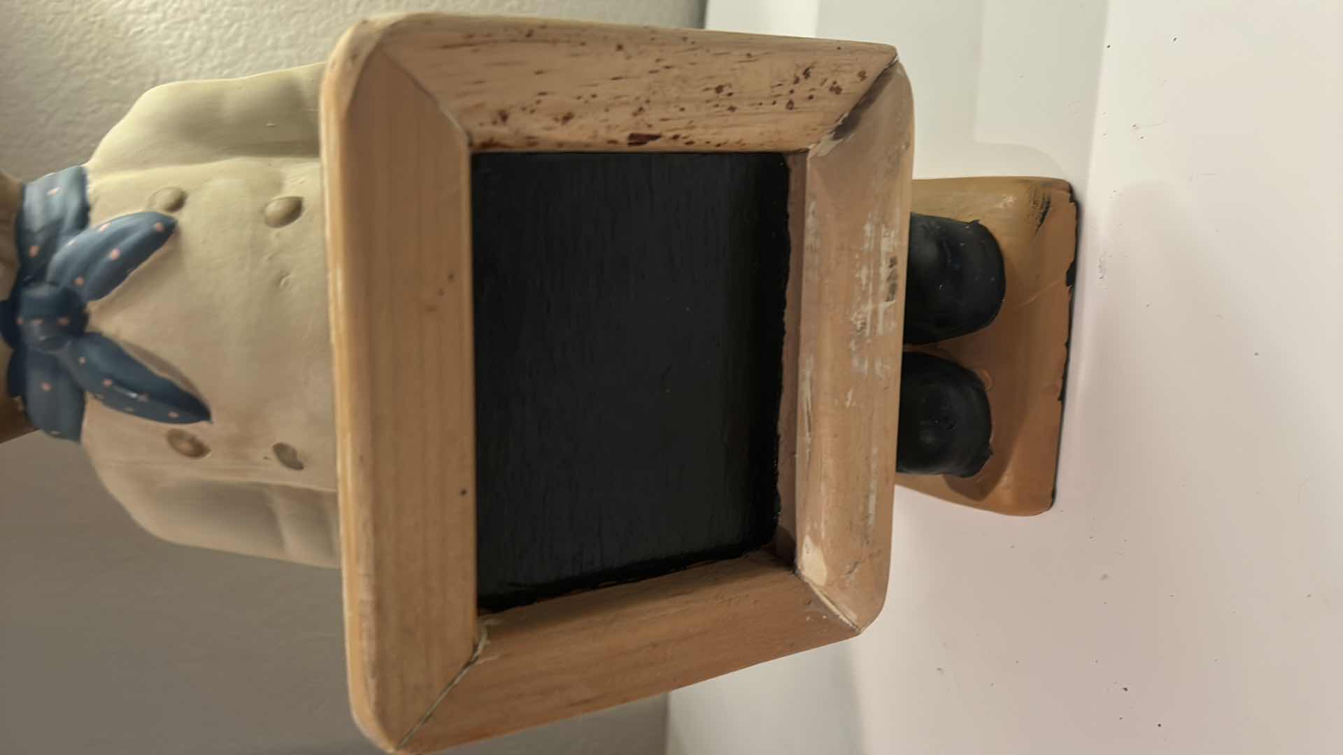 Photo 1 of HOME DECOR -  CAT CHEF FIGURINE  H14.5”AND SMALL WOOD BOX