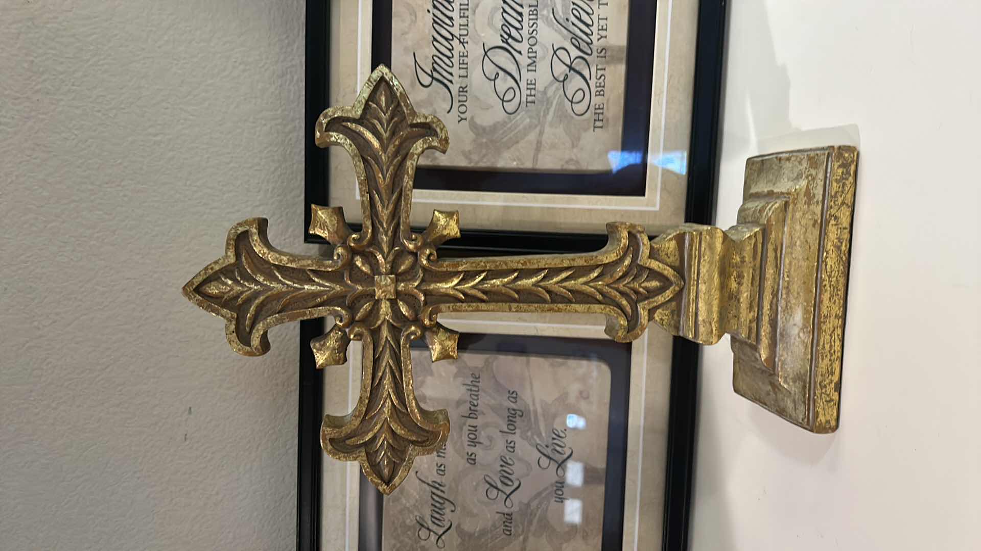 Photo 1 of 3 PIECE HOME DECOR - FRAMED TILES 12” x 12”  AND CERAMIC CROSS H14”