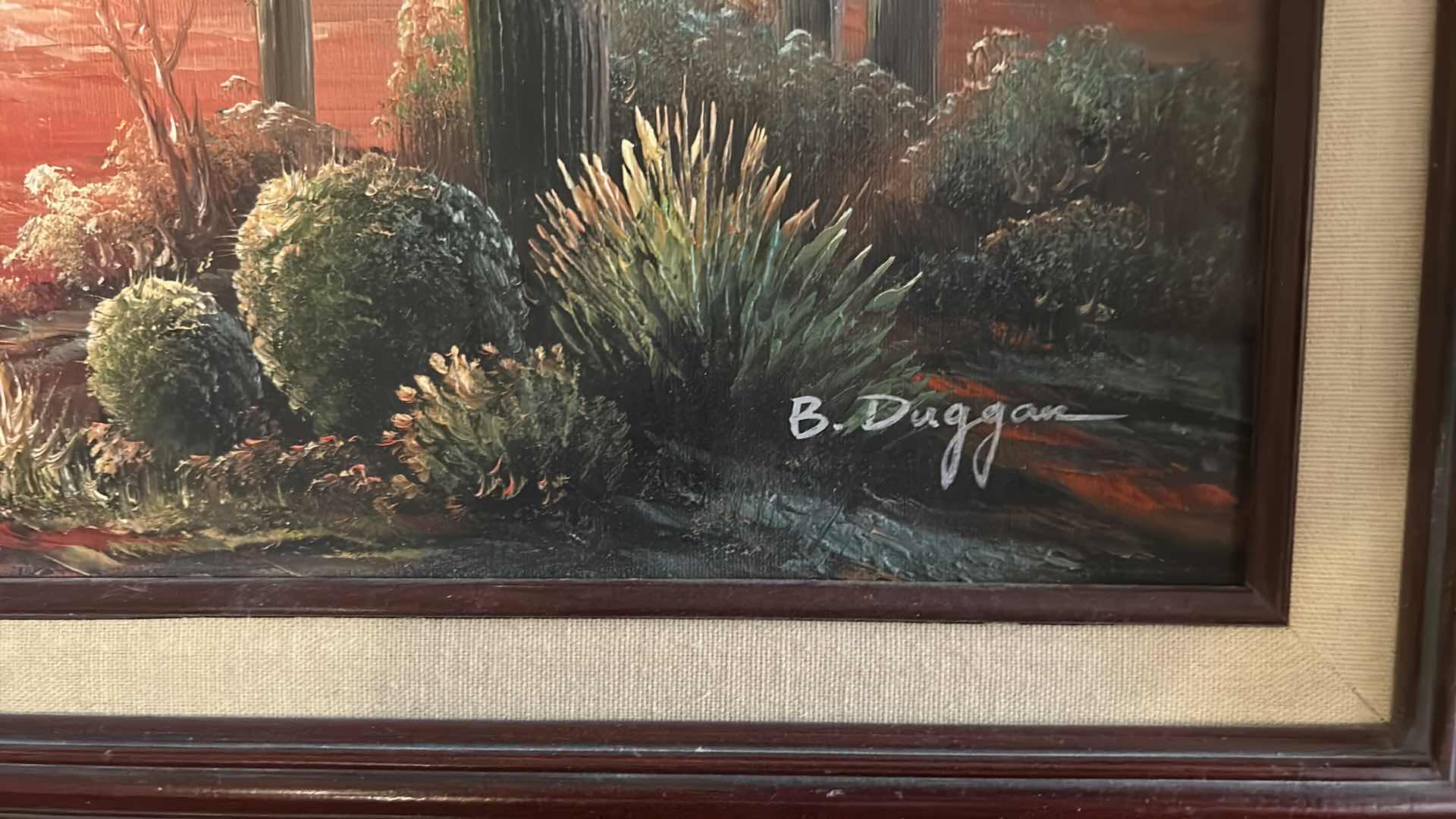 Photo 1 of ARTIST SIGNED OIL ON CANVAS “DESERT SUNSET” FRAMED ARTWORK 25 1/2” x 22”