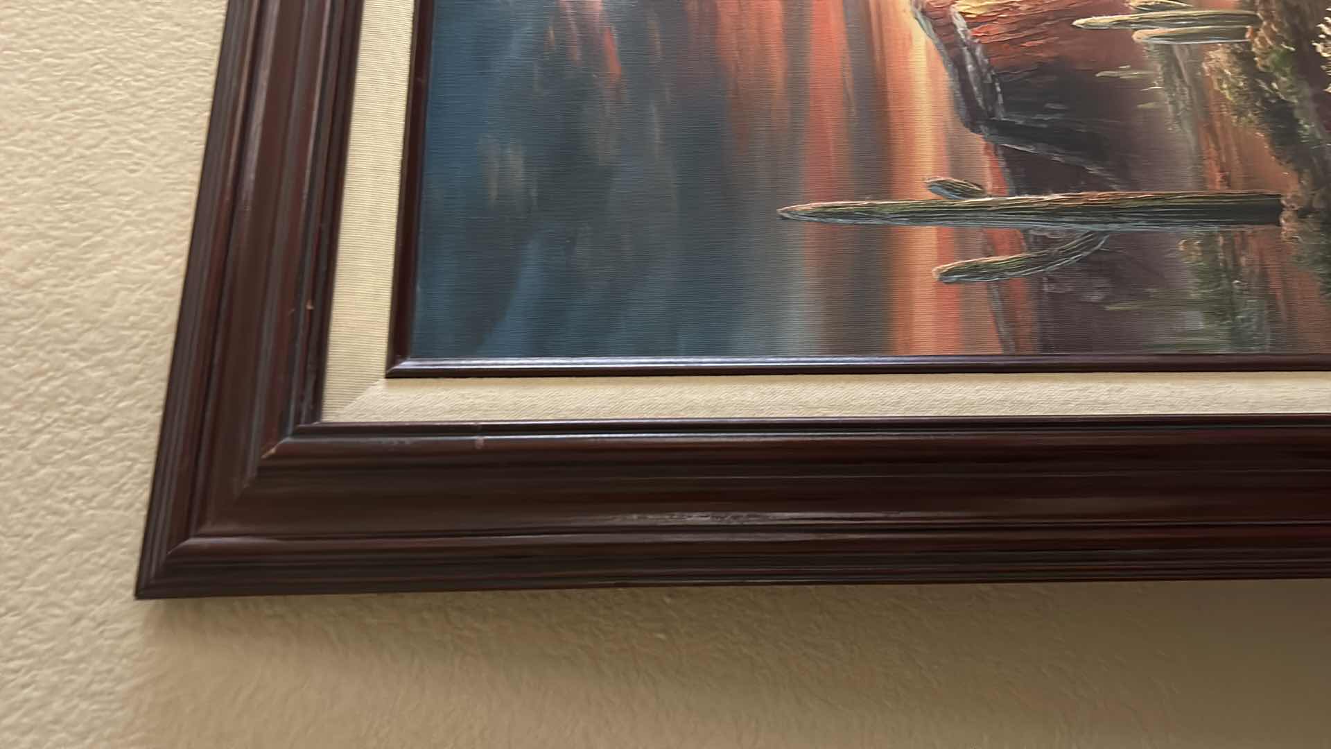 Photo 1 of ARTIST SIGNED OIL ON CANVAS “DESERT SUNSET” FRAMED ARTWORK 25 1/2” x 22”