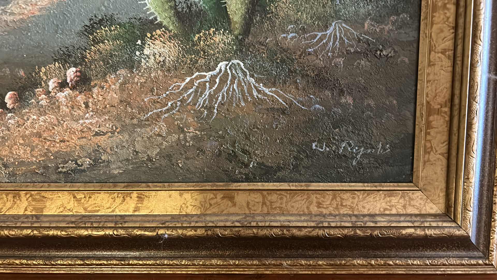 Photo 3 of ARTIST SIGNED OIL ON CANVAS “DESERT LANDSCAPE FRAMED ARTWORK 291/2” x 26”