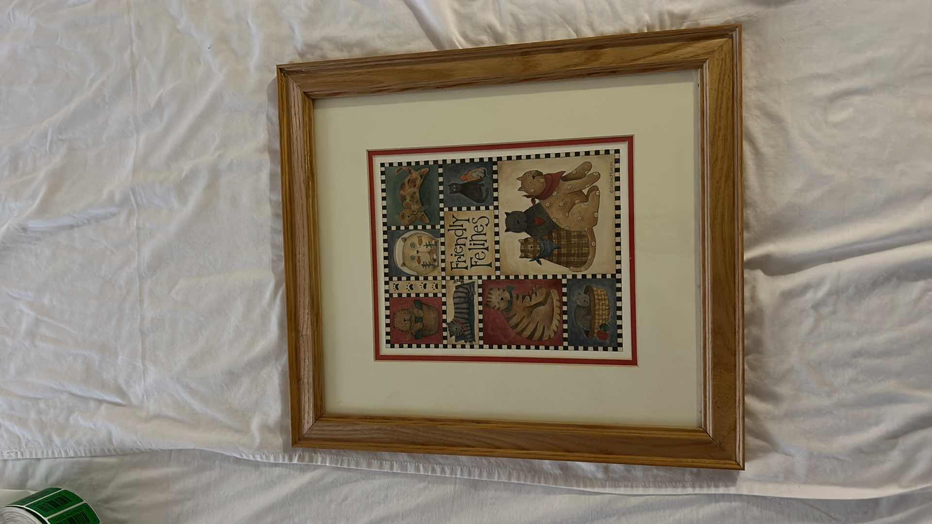 Photo 1 of FRIENDLY FELINES FRAMED ARTWORK 17” x 19”