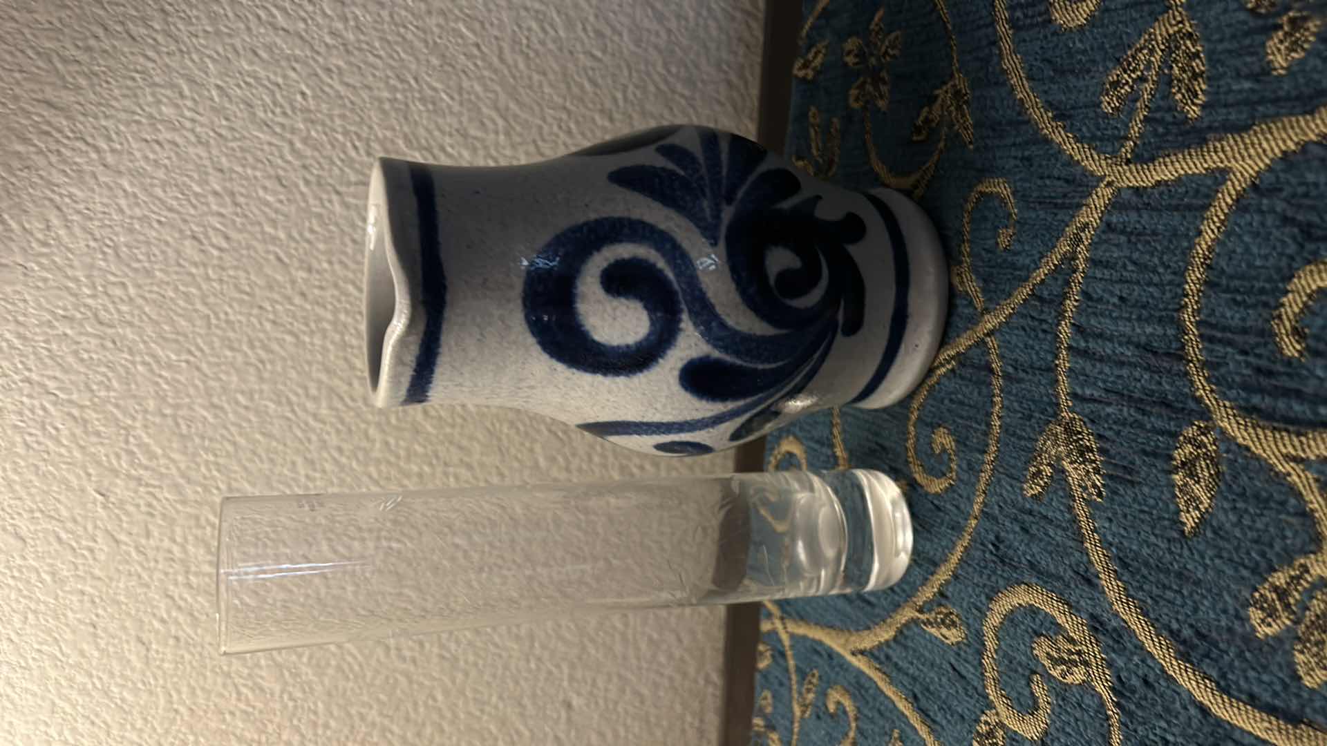 Photo 1 of HOME DECOR ASSORTMENT - 3 CAT PLAQUES, PITCHER AND CRYSTAL VASE