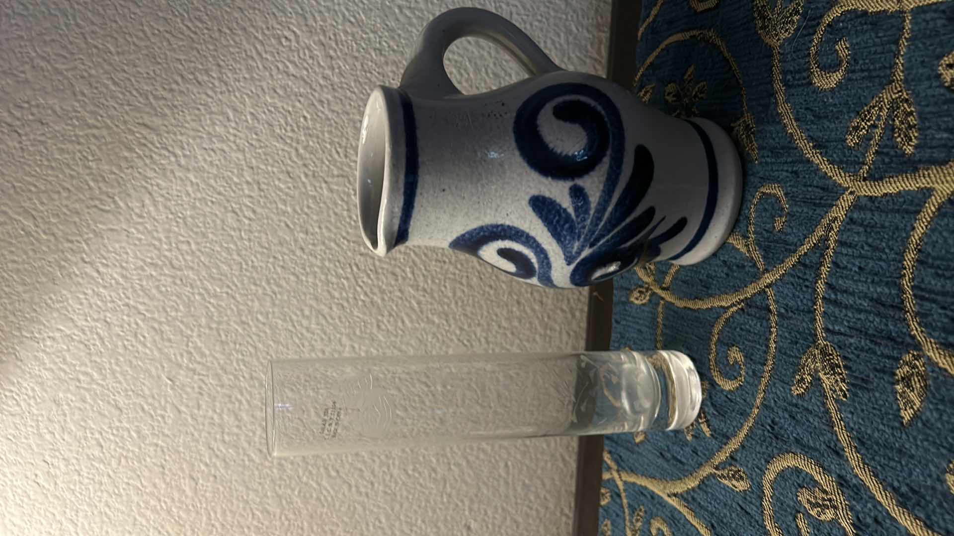 Photo 1 of HOME DECOR ASSORTMENT - 3 CAT PLAQUES, PITCHER AND CRYSTAL VASE