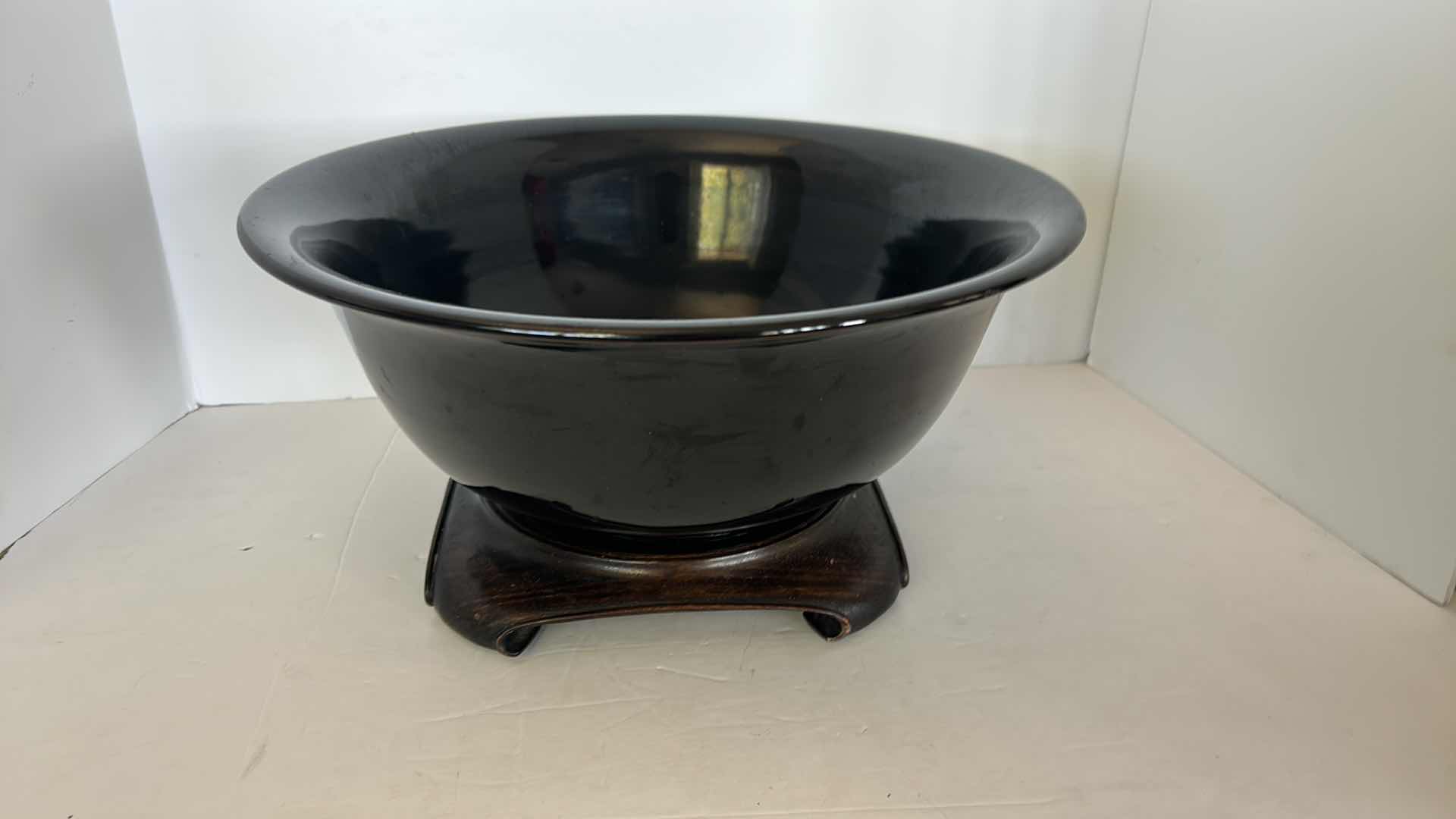 Photo 1 of LARGE CERAMIC BOWL WITH STAND (BOWL MEASURES 14.5" X 6"