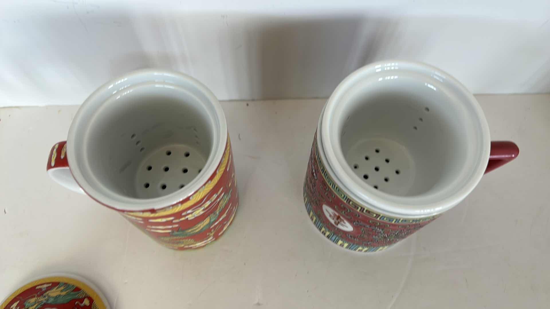 Photo 1 of TWO COLLECTIBLE CHINESE TEACUPS WITH LIDS