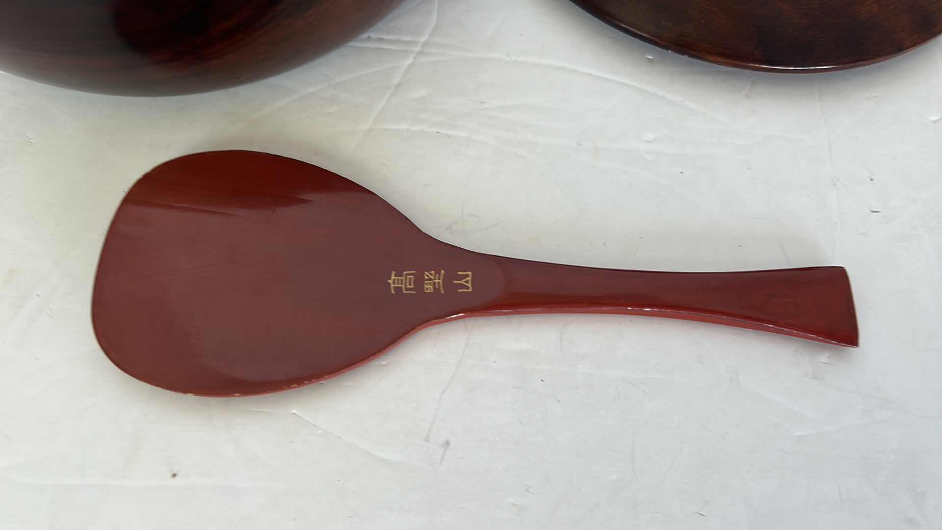 Photo 2 of POLISHED WOOD RICE BOWL, FAMILY SIZE 9 1/2” x 4 1/2"