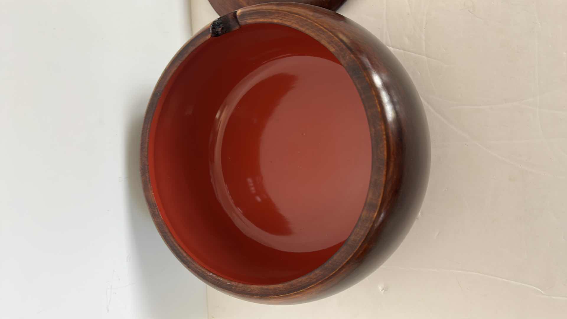 Photo 1 of POLISHED WOOD RICE BOWL, FAMILY SIZE 9 1/2” x 4 1/2"