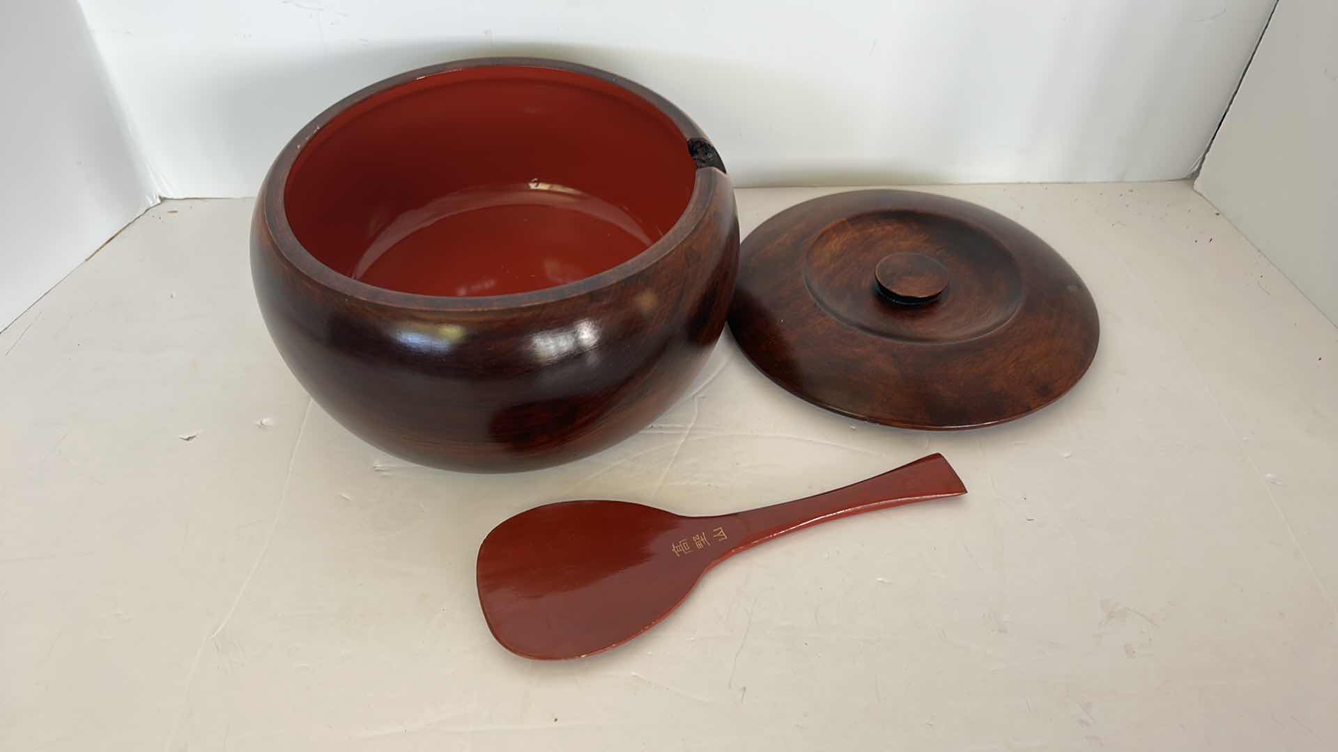 Photo 7 of POLISHED WOOD RICE BOWL, FAMILY SIZE 9 1/2” x 4 1/2"
