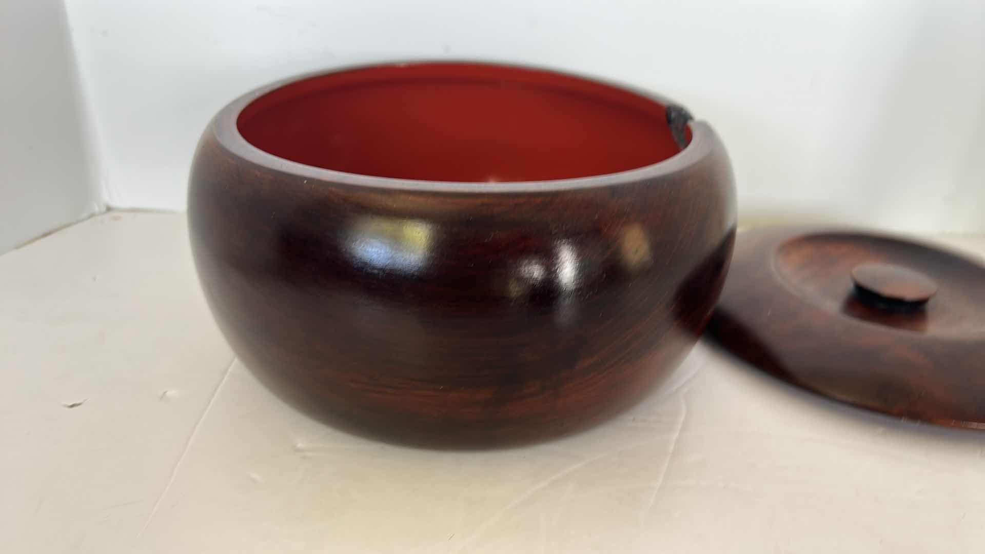 Photo 3 of POLISHED WOOD RICE BOWL, FAMILY SIZE 9 1/2” x 4 1/2"