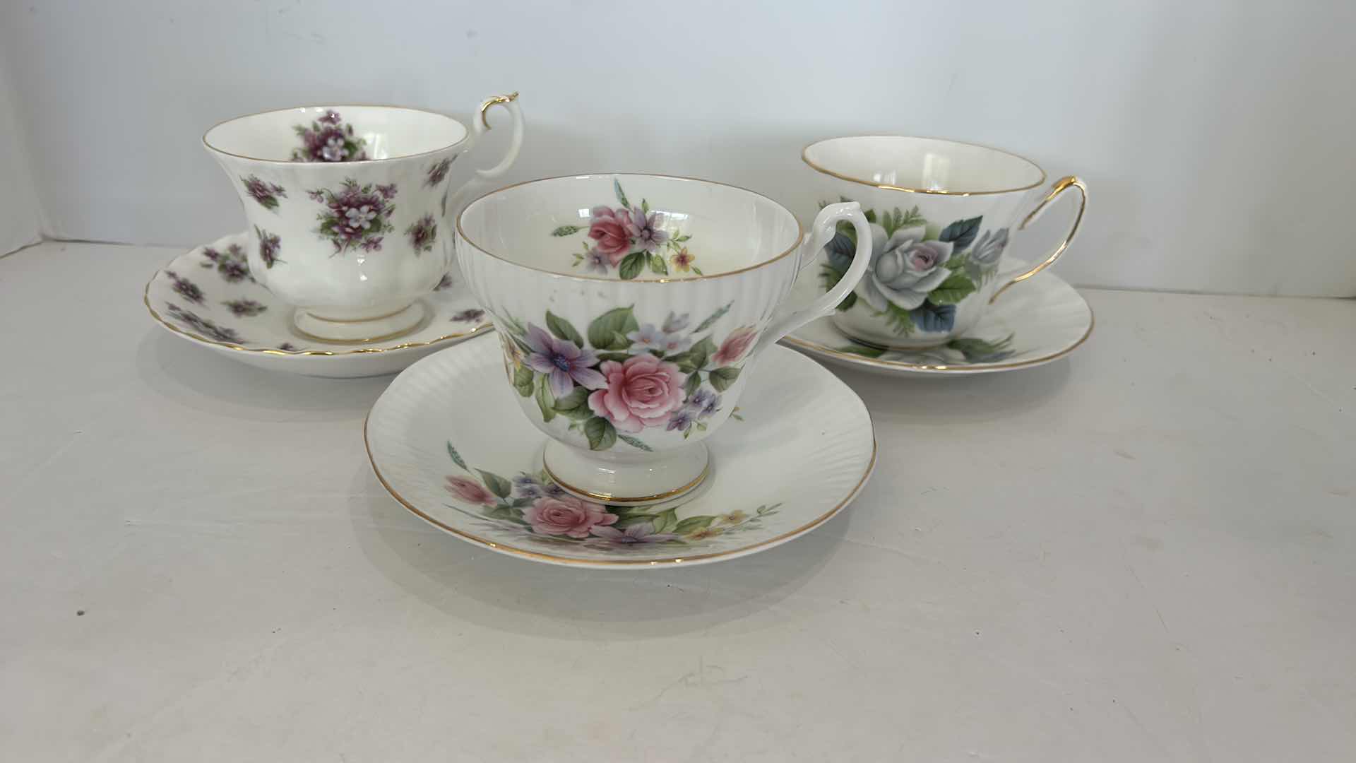 Photo 1 of 3 COLLECTIBLE FINE PORCELAIN TEACUPS AND SAUCERS