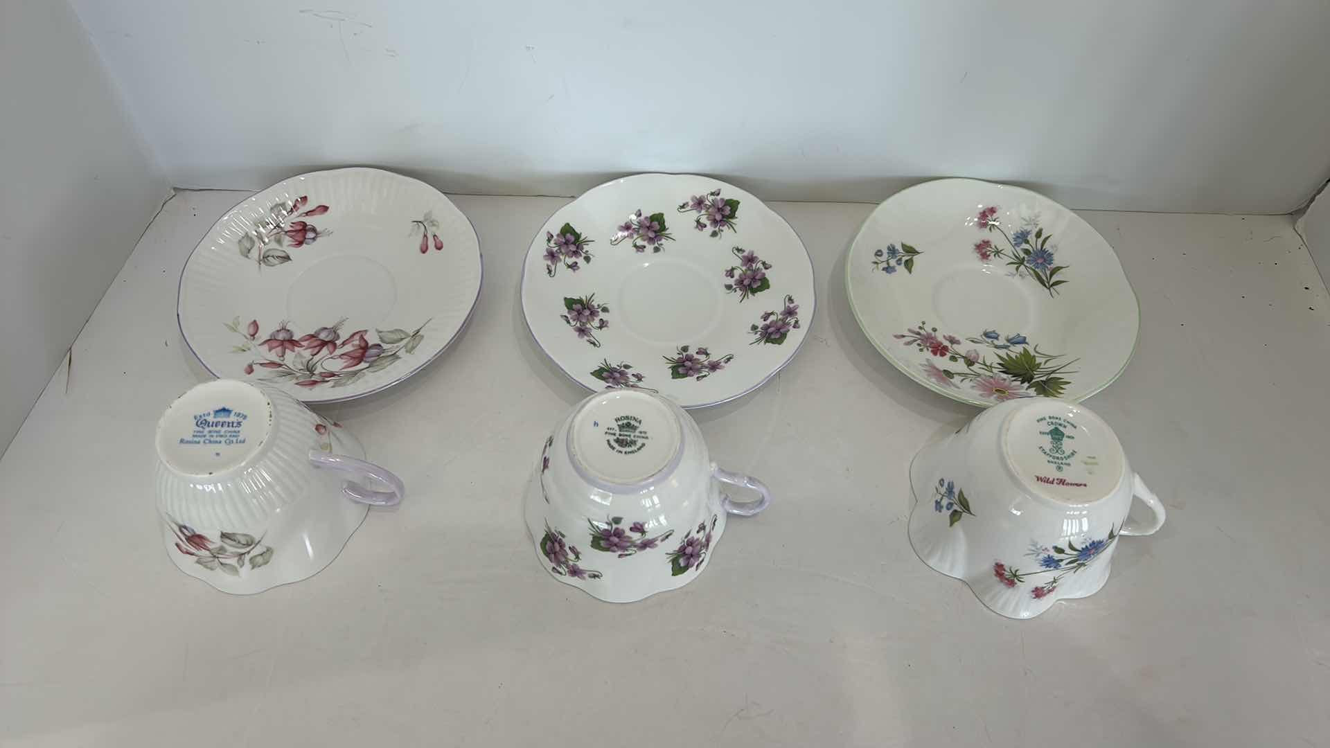 Photo 6 of 3 COLLECTIBLE FINE PORCELAIN TEACUPS AND SAUCERS