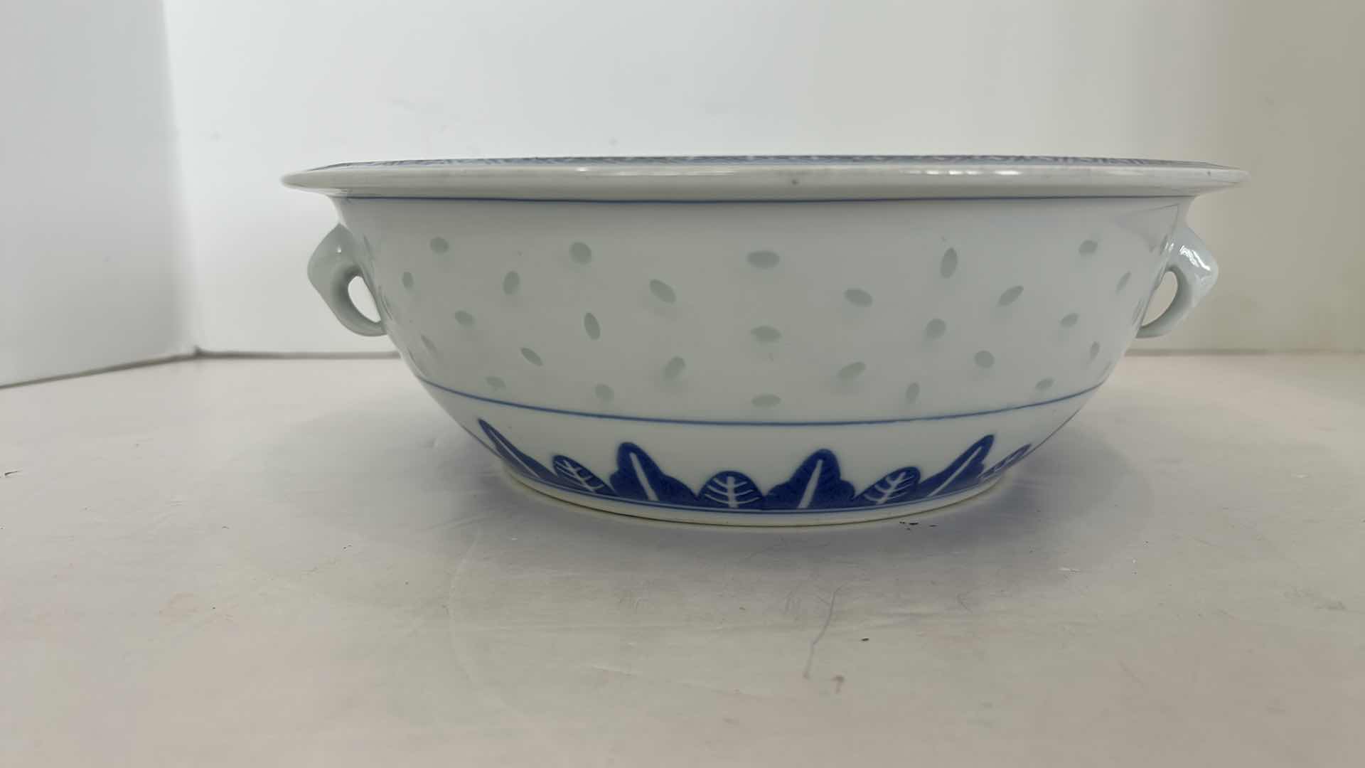 Photo 1 of 3 PC KITCHEN ASSORTMENT - LARGE ENAMEL STOCK POT 12“ x 10“, SOUP TUREEN AND CERAMIC BOWL 