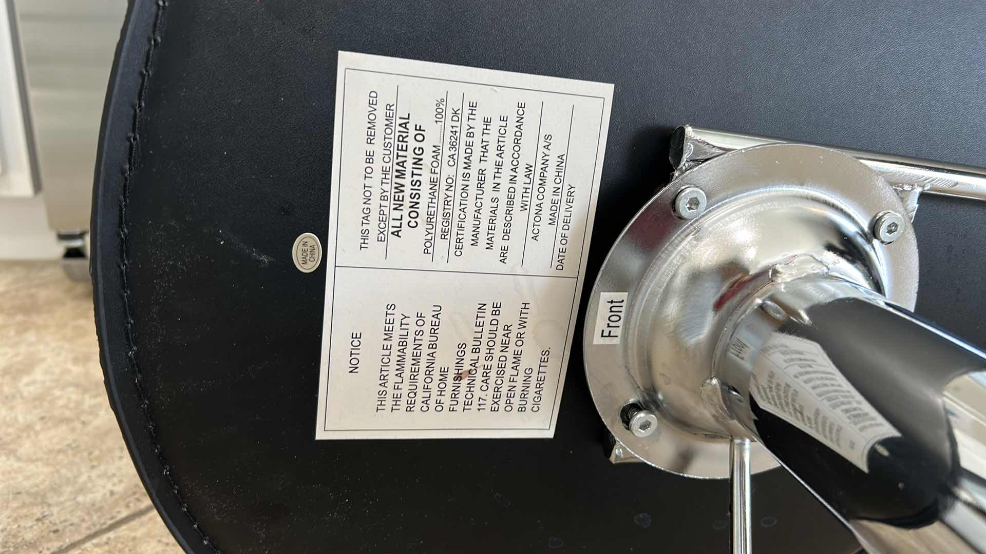 Photo 6 of CHROME AND FAUX LEATHER SWIVEL ADJUSTABLE BARSTOOL