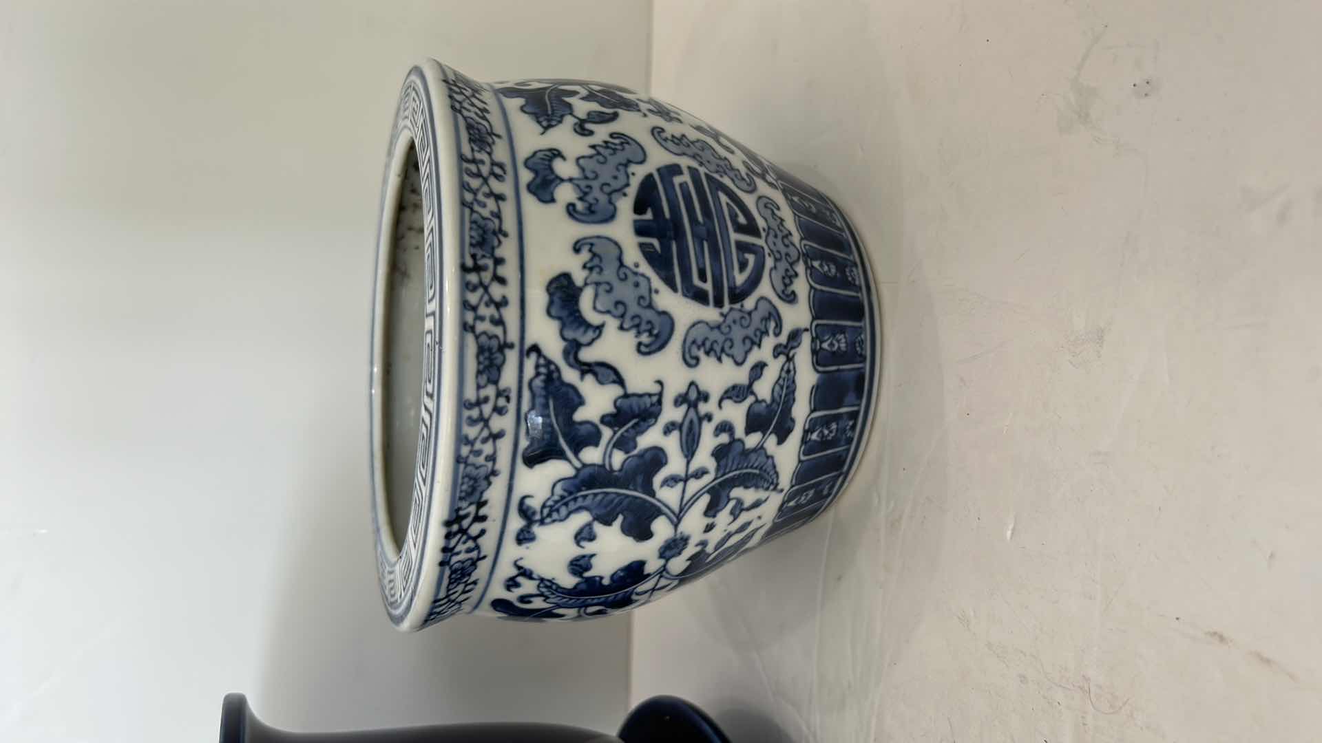 Photo 1 of 2 CERAMIC POTTERY WITH 2 FAUX PLANTS