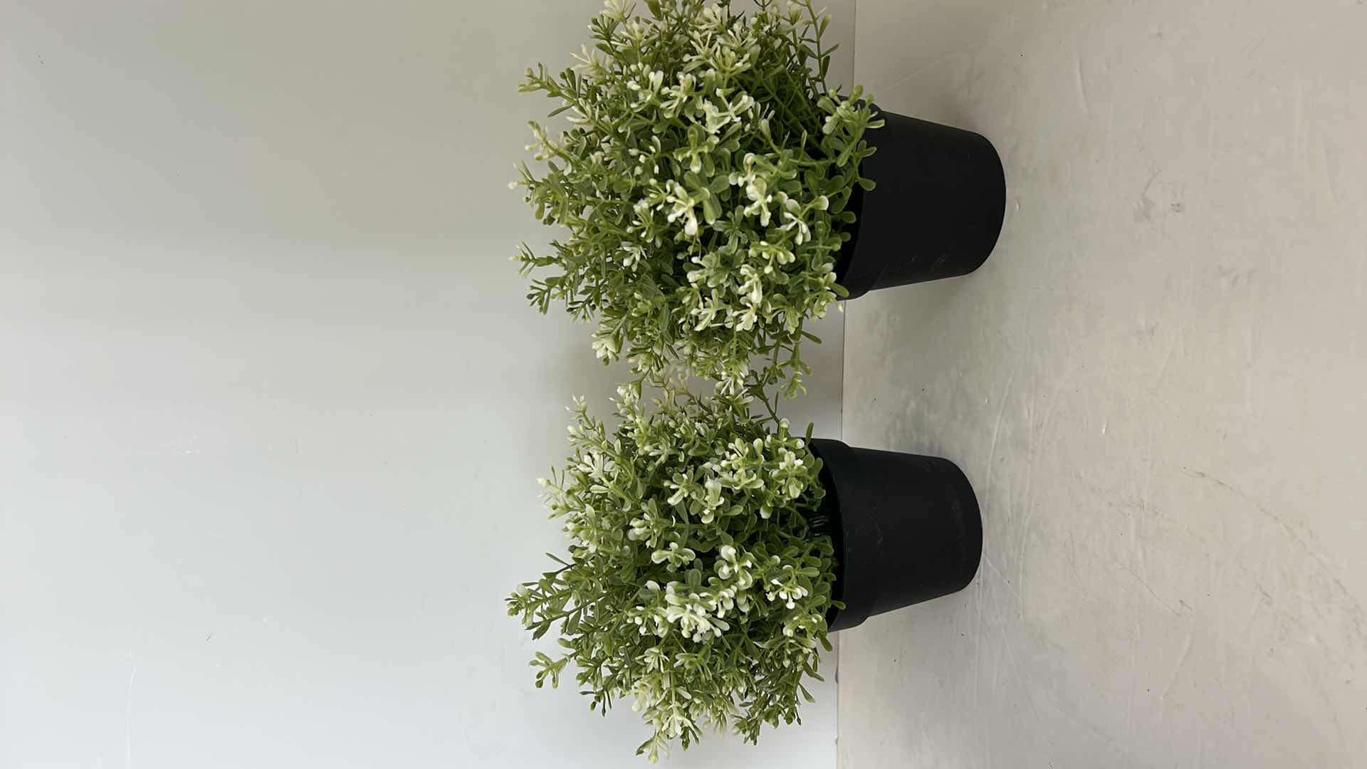 Photo 1 of 2 CERAMIC POTTERY WITH 2 FAUX PLANTS