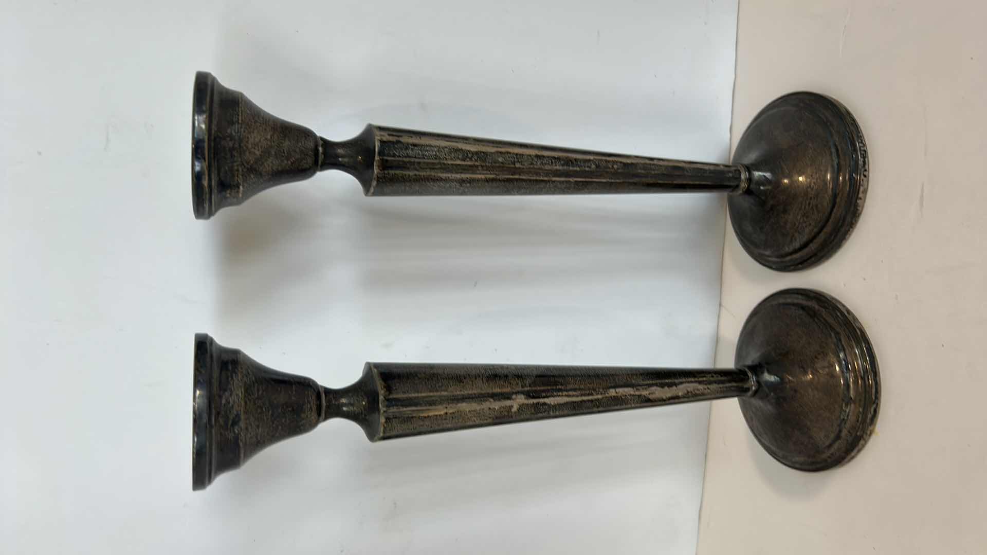 Photo 1 of 4 STERLING SILVER CANDLE HOLDERS