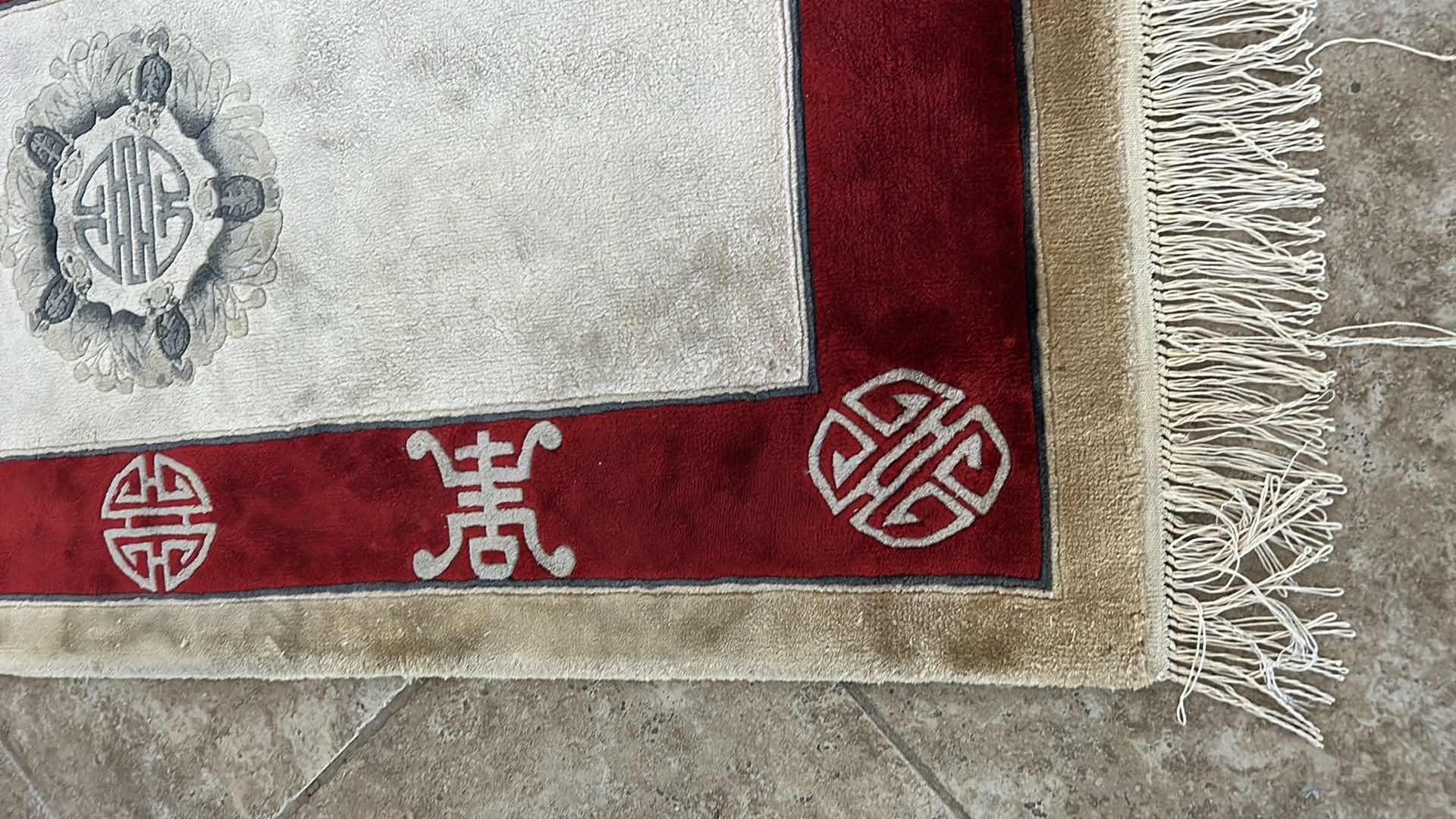 Photo 1 of HAND WOVEN WOOL CARPET FROM HONG KONG 4’ x 2’