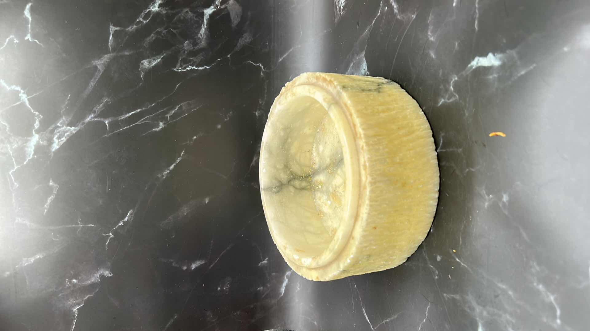 Photo 1 of THREE SMALL COLLECTIBLES WITH MARBLE BOWL (BOWL 6” x 3”)