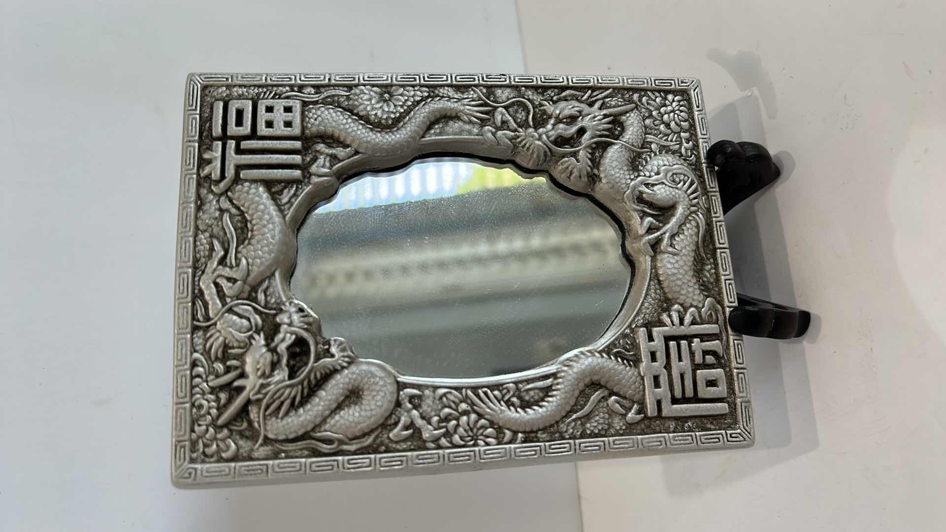 Photo 1 of CHINESE SILVER DRAGON WALL PLAQUE 4 1/4" x 5 3/4”