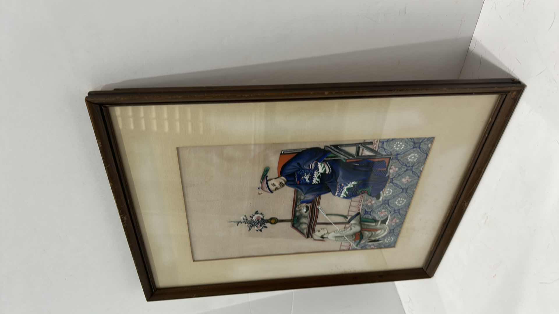 Photo 4 of RARE ANTIQUE CHINESE PAINTING FRAMED ARTWORK 12” x 15”