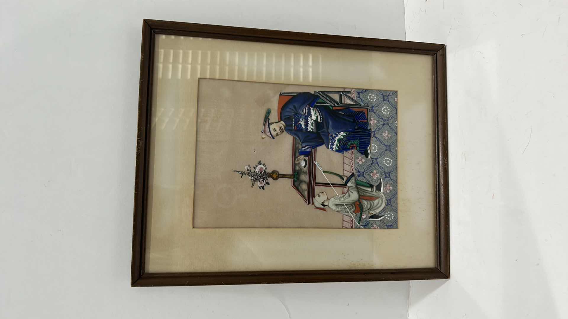 Photo 6 of RARE ANTIQUE CHINESE PAINTING FRAMED ARTWORK 12” x 15”