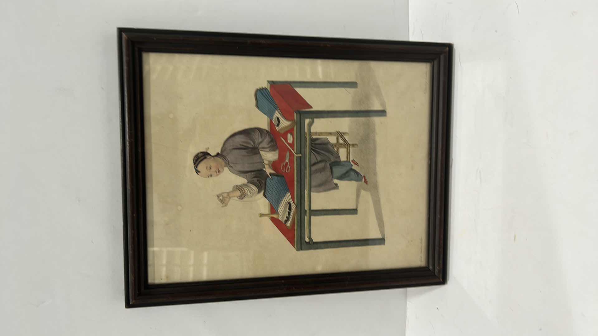 Photo 1 of ANTIQUE CHINESE ARTWORK FRAMED 9 1/2” x 12” 