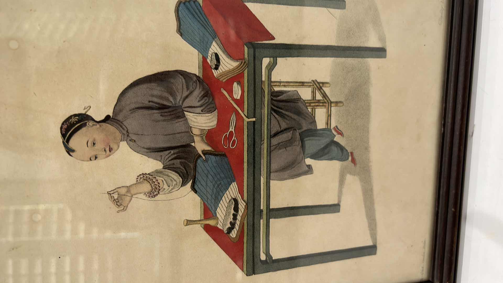 Photo 1 of ANTIQUE CHINESE ARTWORK FRAMED 9 1/2” x 12” 