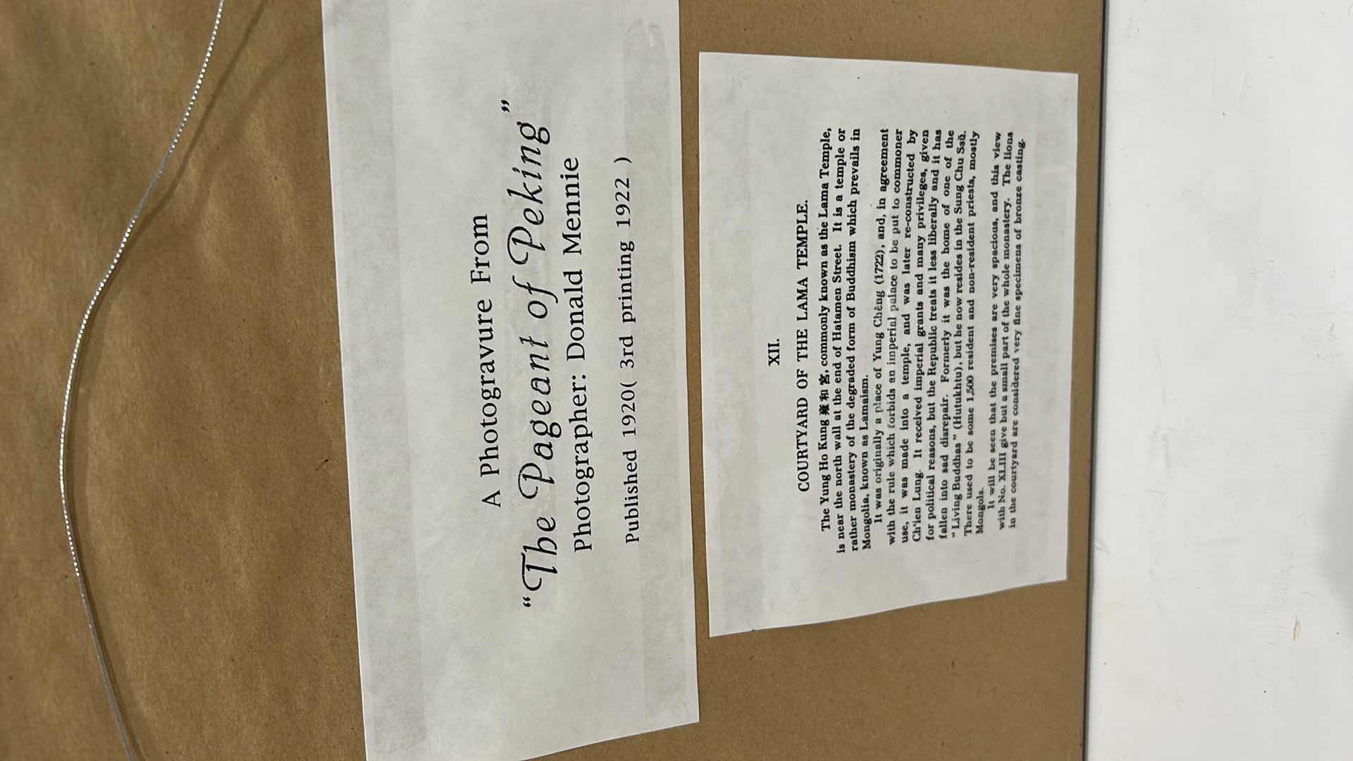 Photo 4 of ORIGIANL PHOTO BY DONALD MENNIE "COURTYARD OF THE LAMA TEMPLE" FRAMED ARTWORK