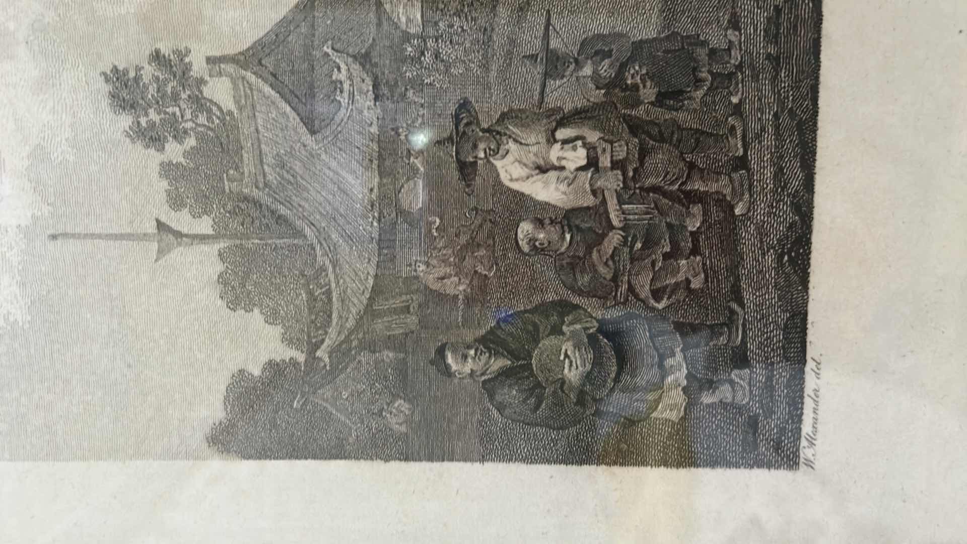 Photo 1 of ANTIQUE ORIGINAL PHOTOGRAPH,  "A View, near the city of Lynn TSIN on the banks of the grand canal FRAMED ARTWORK,  27 1/2” x 21 H1/2”