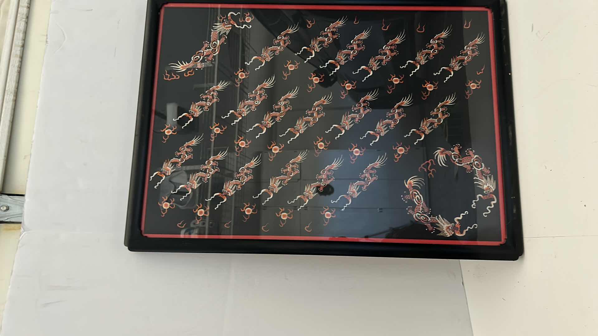 Photo 1 of ANTIQUE CHINESE TEXTILE FABRIC, SILK WITH SILK THREAD HAND EMBROIDERY ARTWORK FRAMED 21 1/2” x 30”