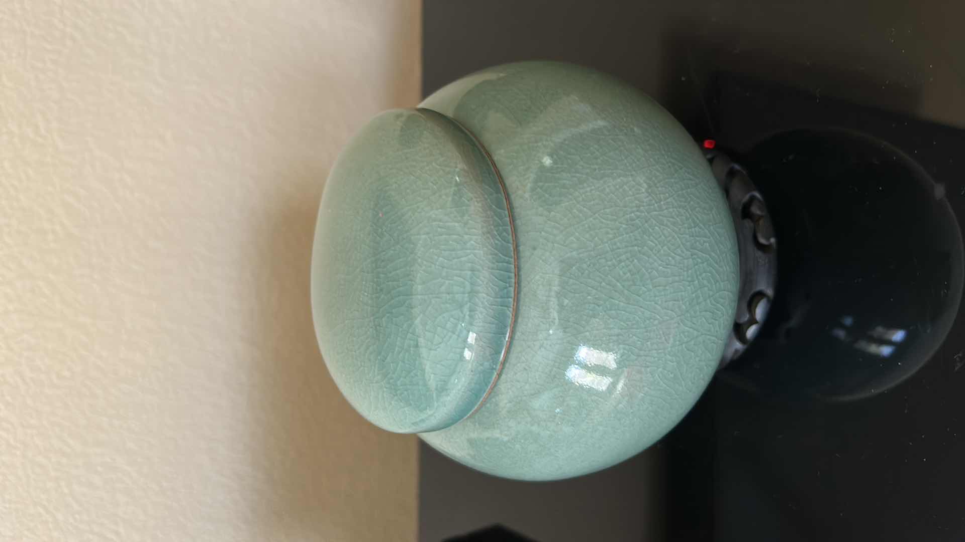 Photo 1 of KOREAN PORCELAIN GINGER JAR WITH STAND  6” x "5