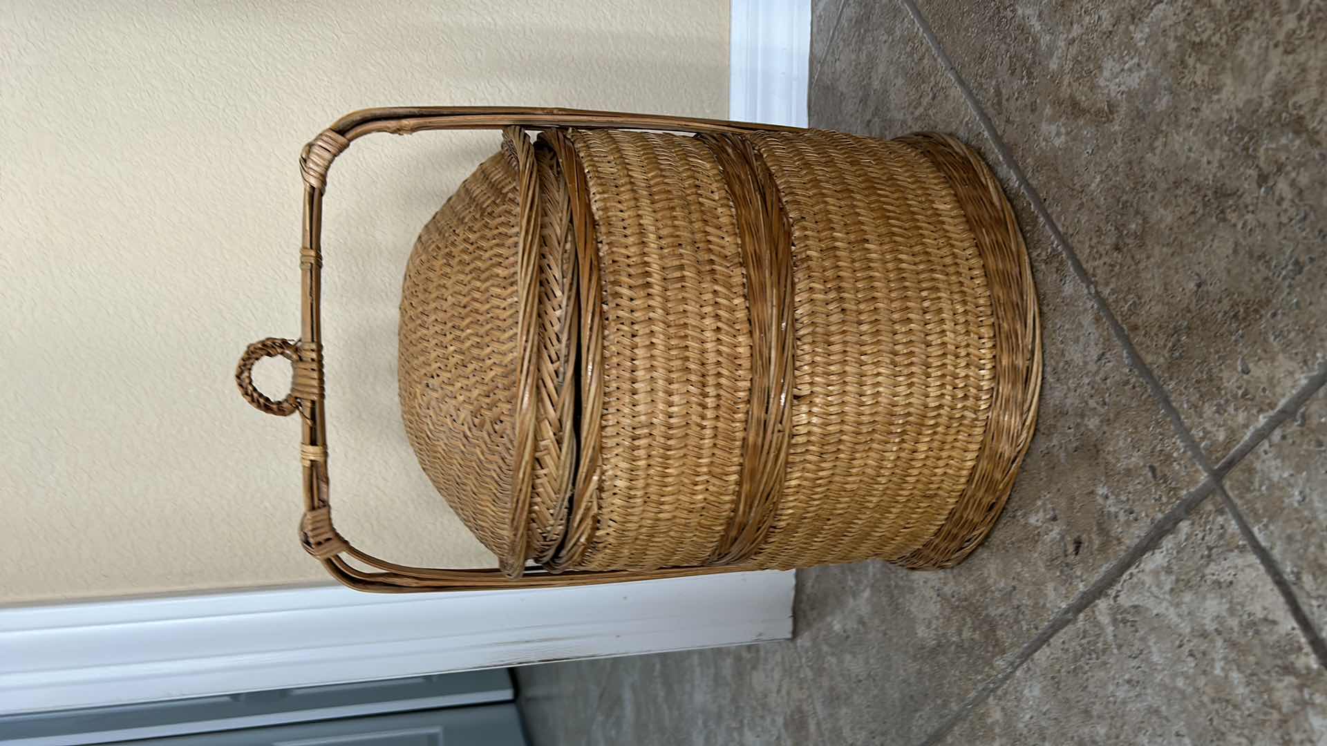 Photo 1 of VINTAGE ASIAN HANDWOVEN WEDDING BASKET 12” x 16”
