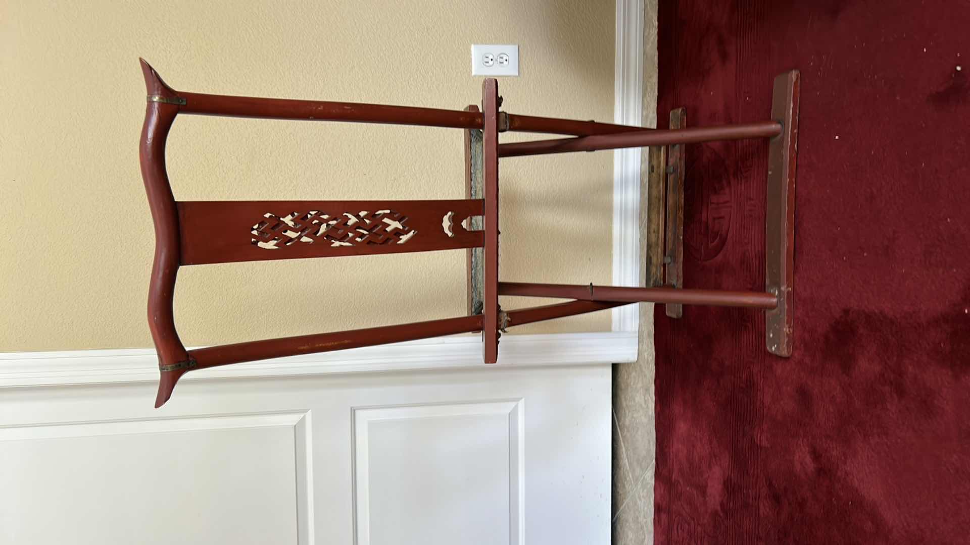 Photo 1 of 1920'S  ANTIQUE - CHINESE FOLDING TRAVELING CHAIR  19” x H40"