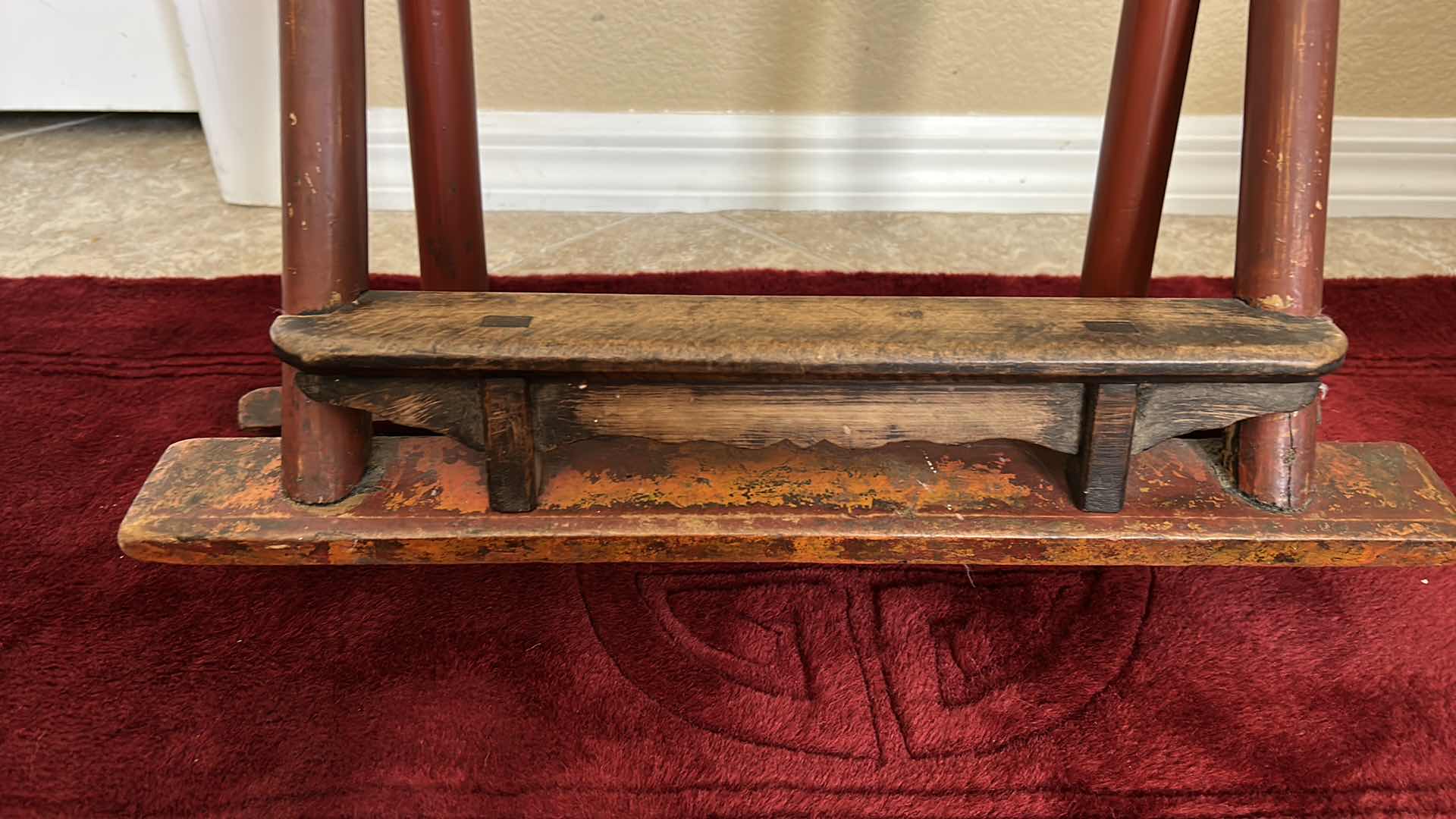 Photo 1 of 1920'S  ANTIQUE - CHINESE FOLDING TRAVELING CHAIR  19” x H40"