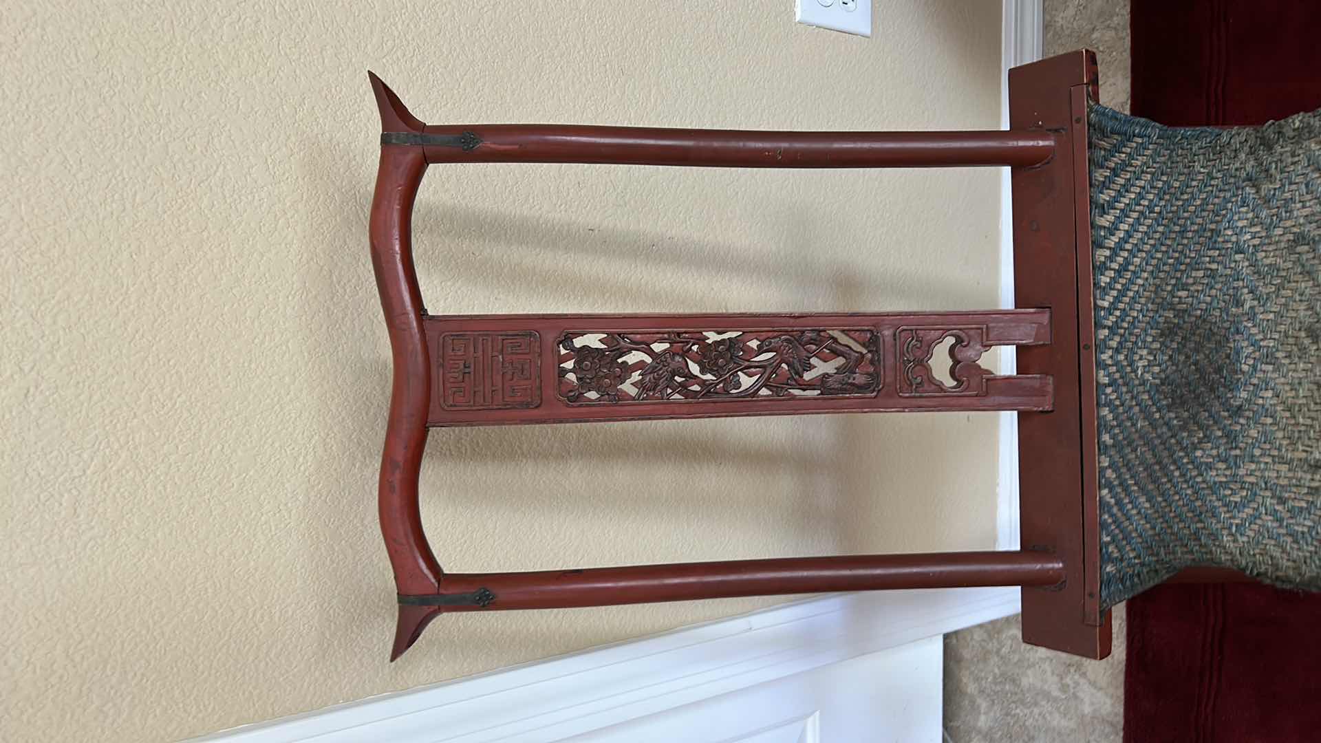 Photo 1 of 1920'S  ANTIQUE - CHINESE FOLDING TRAVELING CHAIR  19” x H40"