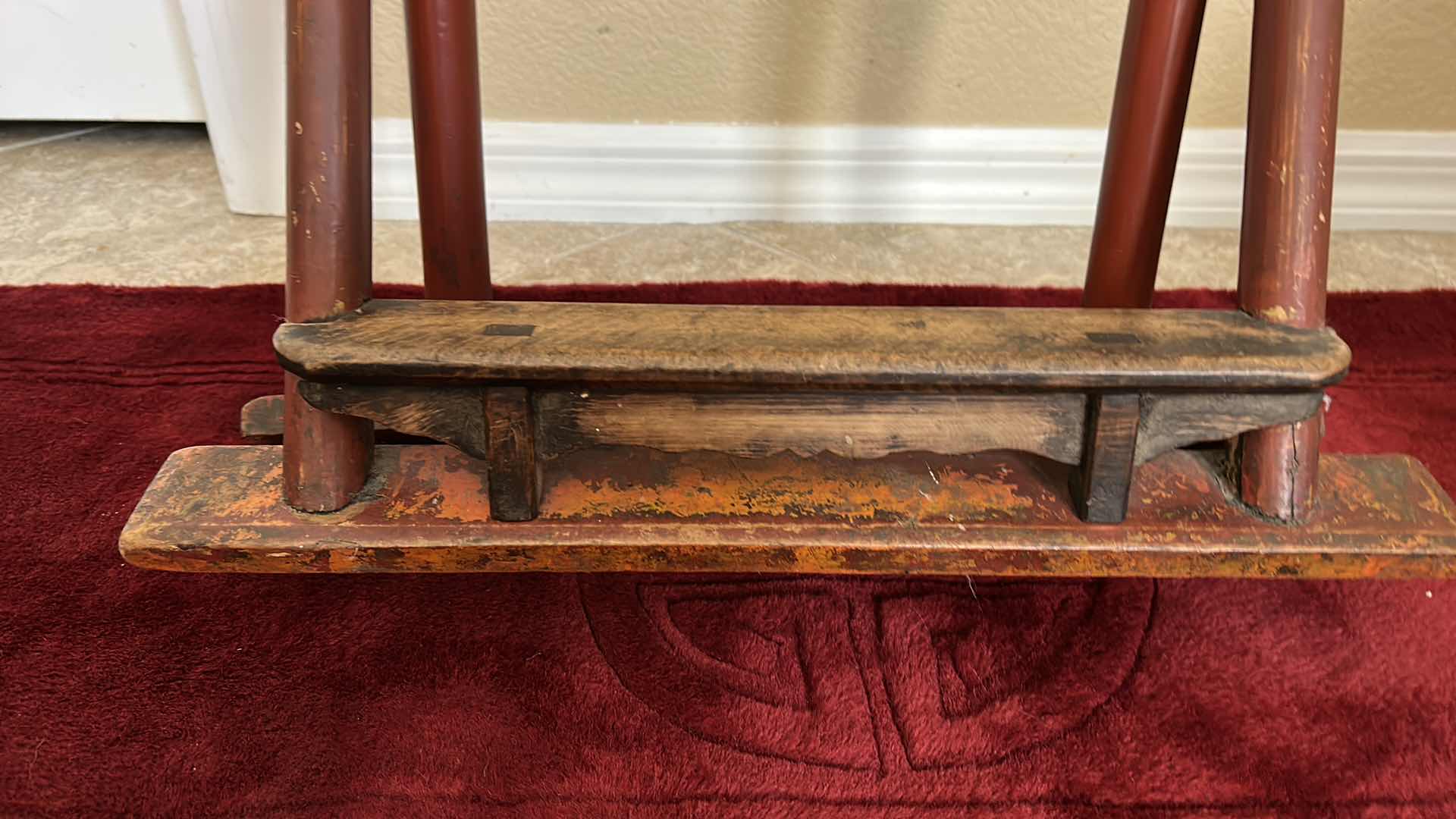 Photo 1 of 1920'S  ANTIQUE - CHINESE FOLDING TRAVELING CHAIR  19” x H40"