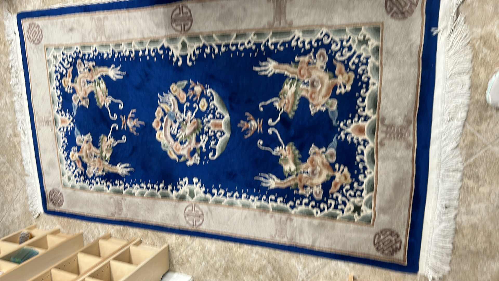 Photo 1 of GENUINE HANDMADE CHINESE DESIGN WOOL RUG, 4’ x 7’