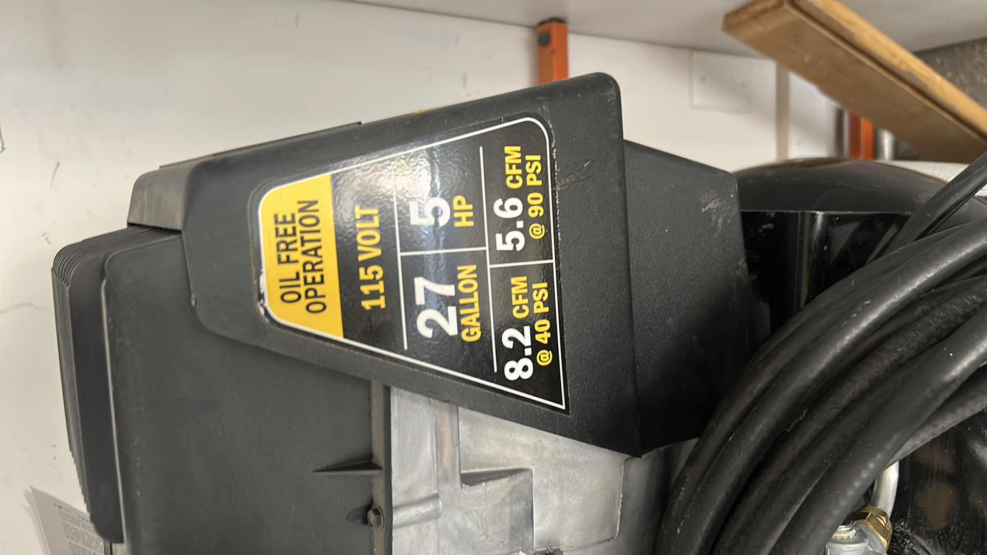 Photo 1 of BLACK MAX ELECTRIC AIR COMPRESSOR PLUS CONTENTS ON SHELF