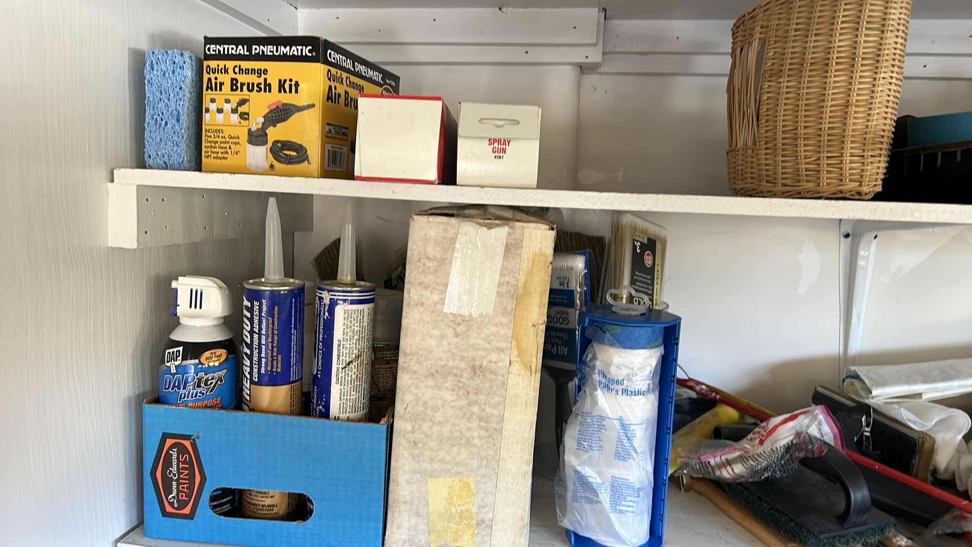 Photo 1 of CONTENTS OF TWO SHELVES IN GARAGE