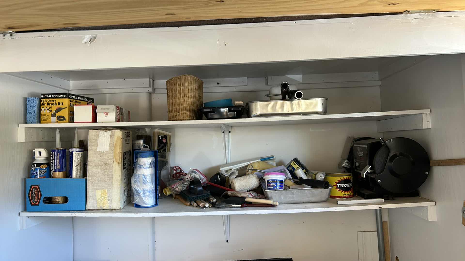 Photo 1 of CONTENTS OF TWO SHELVES IN GARAGE